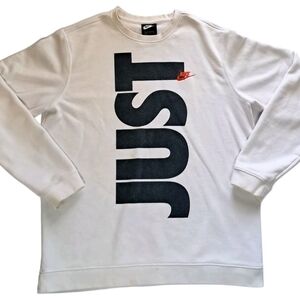 Nike Y2K  Men's White and Black Crewneck Sweater